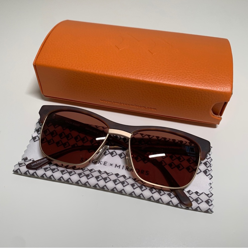 Smoke X Mirrors Uncle Albert Brown Tortoise Rectangular Sunglasses 53MM - NWT